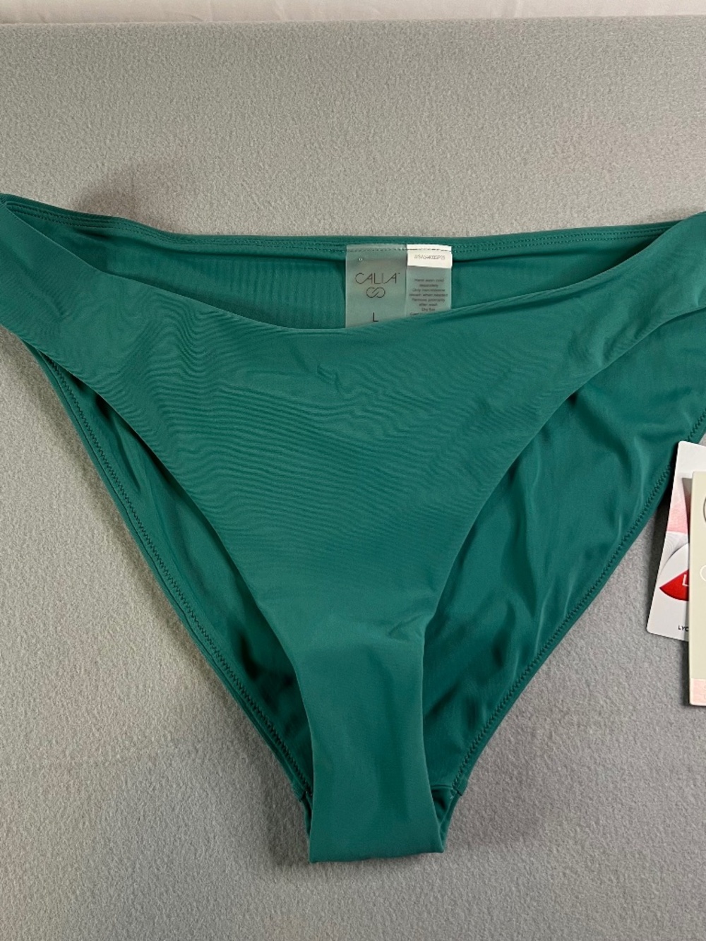 NTW. Calia Bikini Bottom Large Core Low Rise Jungle Green. Lycra Blend.